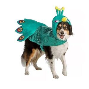 Thrills and chills collection Peacock Halloween Puppy Costume Medium Sequins EUC